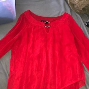 Long sleeve red blouse